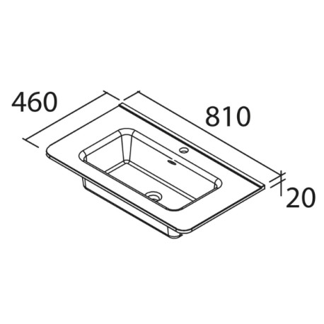 Plan vasque en porcelaine Uniiq 810 Blanc Mat - SALGAR 113428