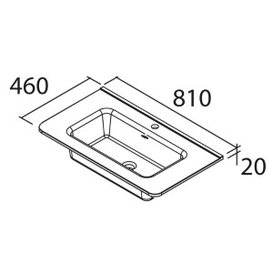Plan vasque en porcelaine Uniiq 810 Blanc Mat - SALGAR 113428