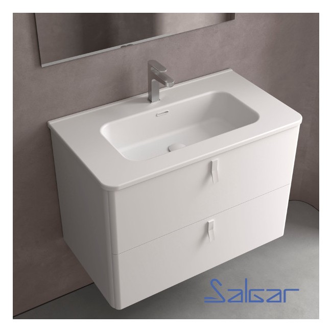 Plan vasque en porcelaine Uniiq 810 Blanc Mat - SALGAR 113428