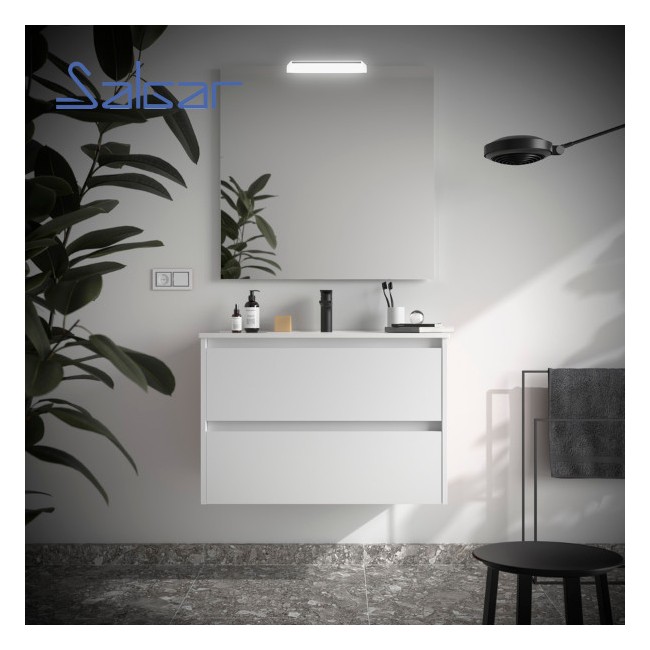Meuble et vasque de salle de bain Noja 800 White Satin - SALGAR 106125