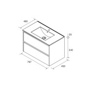 Meuble et vasque de salle de bain Noja 800 White Satin - SALGAR 106125