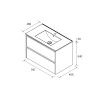 Meuble et vasque de salle de bain Noja 800 White Satin - SALGAR 106125
