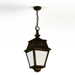Suspension Avenue 2 N°1 LED opale Patiné doré 009 - PRADIER 102103009 