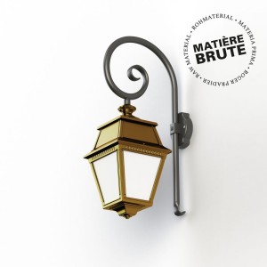 Applique Avenue 2 N°2 LED Laiton brut 072 Diffuseur opale - PRADIER 102106072 