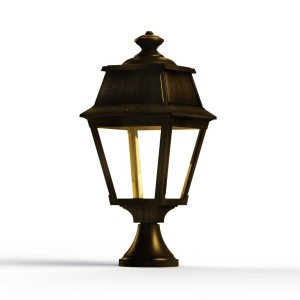 Borne Avenue 2 N°5 LED clair Patiné doré 009 - PRADIER 102114009 