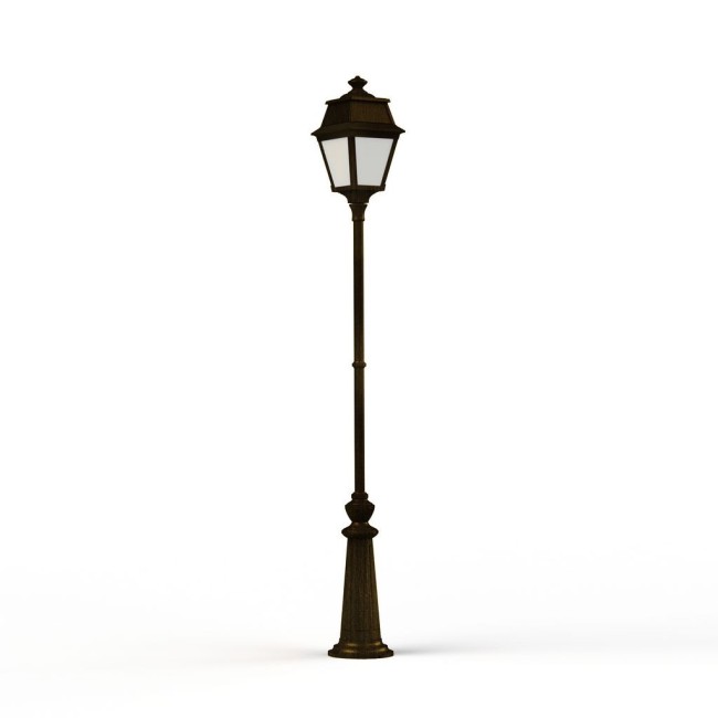 Lampadaire Avenue 2 N°9 LED opale Patiné doré 009 - PRADIER 102127009 