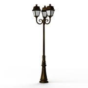 Lampadaire Avenue 2 N°11 LED opale Patiné doré 009 - PRADIER 102130009 