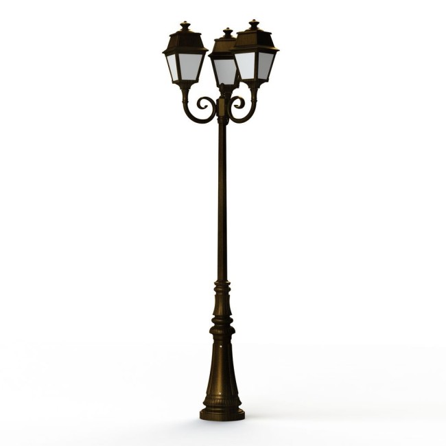 Lampadaire Avenue 2 N°11 LED opale Patiné doré 009 - PRADIER 102130009 