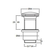 Bonde laiton Up&Down pour vasque sans trop plein - CRISTINA ONDYNA BUP0251