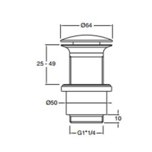 Bonde laiton Up&Down pour vasque sans trop plein - CRISTINA ONDYNA BUP0251