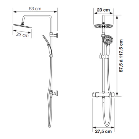 Colonne de douche thermostatique Aquafactory Noir mat - KINEDO CD360