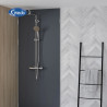 Colonne de douche ronde thermostatique Aquatica chromée - KINEDO CD365