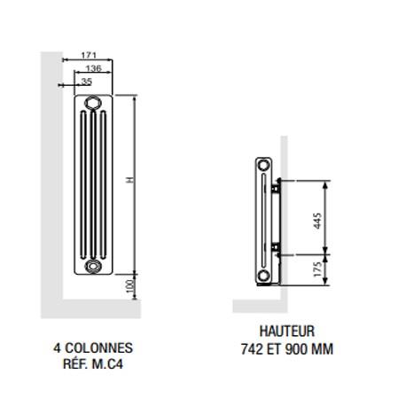 Radiateur chauffage central ACOVA - VUELTA ÉTROIT 2205W - M6C4-15-120