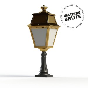 Borne Avenue 2 N°6 LED Laiton brut 072 Diffuseur opale - PRADIER 102118072 
