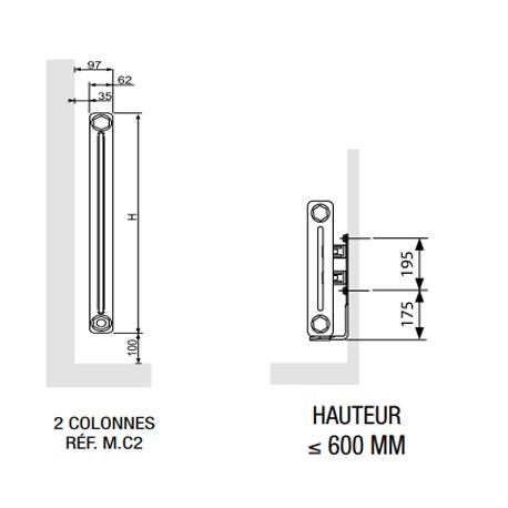 Radiateur chauffage central ACOVA - VUELTA HORIZONTAL 771W M6C2-17-060