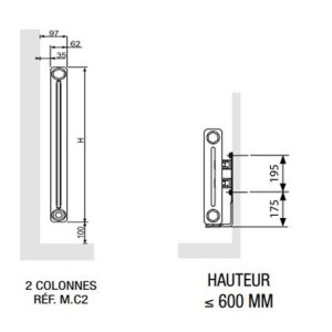 Radiateur chauffage central ACOVA - VUELTA HORIZONTAL 771W M6C2-17-060