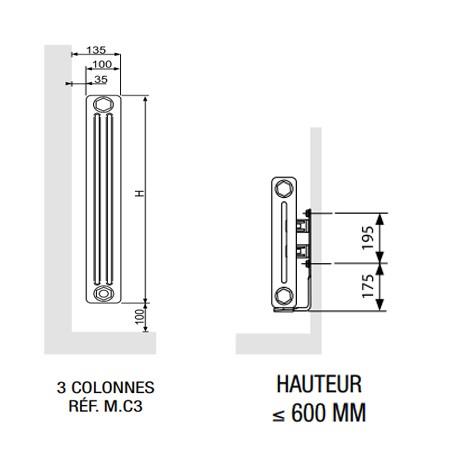 Radiateur chauffage central ACOVA - VUELTA HORIZONTAL 731W M6C3-12-060