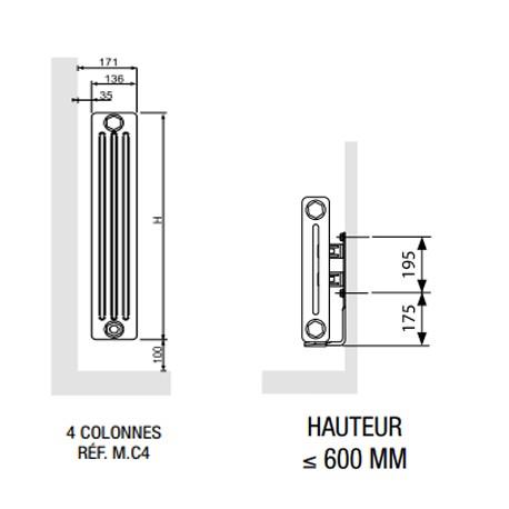 Radiateur chauffage central ACOVA - VUELTA HORIZONTAL 2554W M6C4-32-060