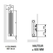 Radiateur chauffage central ACOVA - VUELTA HORIZONTAL 2554W M6C4-32-060