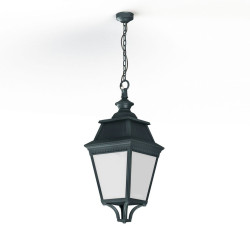 Suspension Avenue 3 N°1 LED Warm Patine vert de gris 008 Diffuseur opale - PRADIER 103104008 