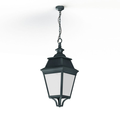 Suspension Avenue 3 N°1 LED Warm Patine vert de gris 008 Diffuseur opale - PRADIER 103104008 