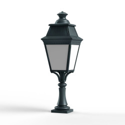 Borne Avenue 3 N°5 LED Warm Patine vert de gris 008 Diffuseur opale - PRADIER 103120008 