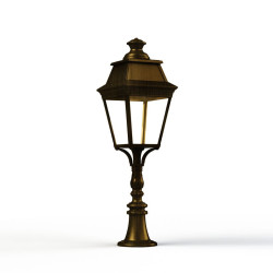 Borne Avenue 3 N°6 LED Warm Patine dorée 009 Diffuseur clair - PRADIER 103123009 