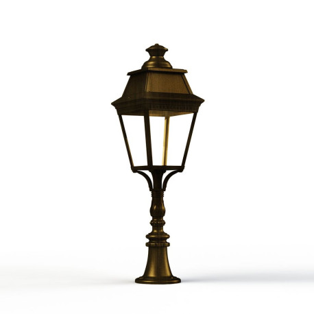 Borne Avenue 3 N°6 LED Warm Patine dorée 009 Diffuseur clair - PRADIER 103123009 