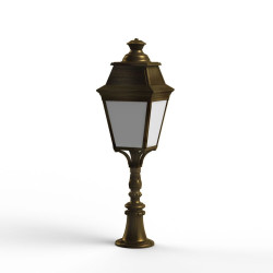 Borne Avenue 3 N°6 LED Warm Patine dorée 009 Diffuseur opale - PRADIER 103125009 