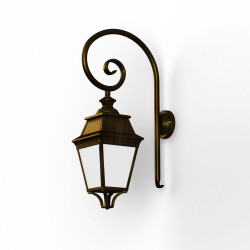 Applique Avenue 3 N°3 LED Warm Patine dorée 009 Diffuseur opale - PRADIER 103210009 