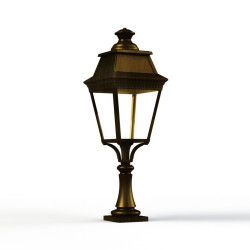 Borne Avenue 3 N°5 LED Warm Patine dorée 009 Diffuseur clair - PRADIER 103218009 
