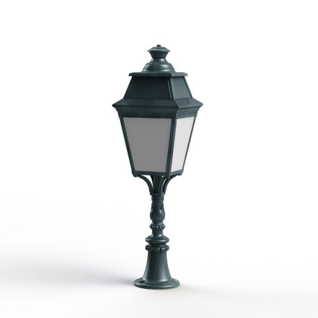 Borne Avenue 3 N°6 LED Warm Patine vert de gris 008 Diffuseur opale - PRADIER 103225008 