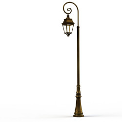 Lampadaire Avenue 3 N°9 LED Warm Patine dorée 009 Diffuseur clair - PRADIER 103238009 