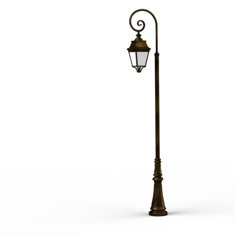 Lampadaire Avenue 3 N°9 LED Warm Patine dorée 009 Diffuseur opale - PRADIER 103240009 