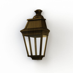 Applique Avenue 3 N°2 LED Warm Patine dorée 009 Diffuseur clair - PRADIER 103261009 