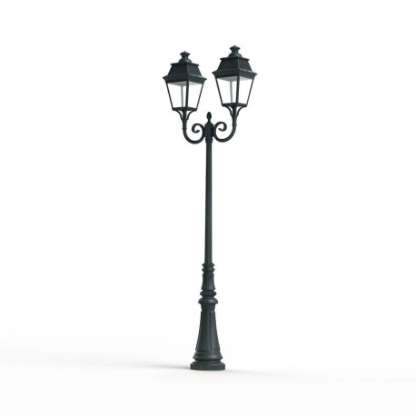 Lampadaire Avenue 3 N°8 LED Warm Patine vert de gris 008 Diffuseur clair - PRADIER 103133008 