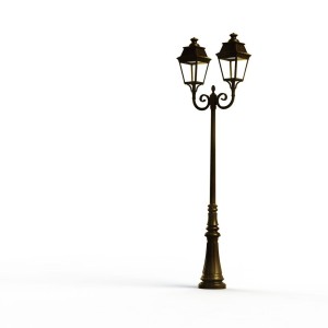 Lampadaire Avenue 3 N°8 LED Warm Patine dorée 009 Diffuseur clair - PRADIER 103133009 