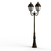 Lampadaire Avenue 3 N°8 LED Warm Patine dorée 009 Diffuseur opale - PRADIER 103135009 
