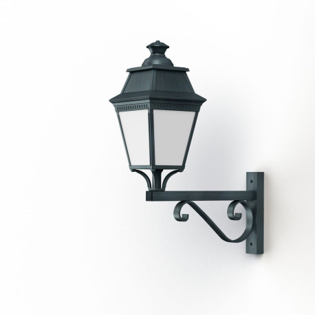 Applique Avenue 3 N°12 LED Warm Patine vert de gris 008 Diffuseur opale - PRADIER 103155008 