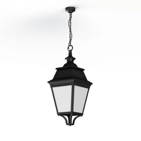 Suspension Avenue 3 N°1 LED Warm Noir 000 Diffuseur opale - PRADIER 103204000 