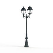 Lampadaire Avenue 3 N°8 LED Warm Patine vert de gris 008 Diffuseur clair - PRADIER 103233008 