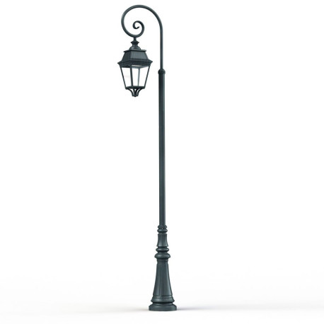 Lampadaire Avenue 3 N°9 LED Warm Patine vert de gris 008 Diffuseur clair - PRADIER 103238008 
