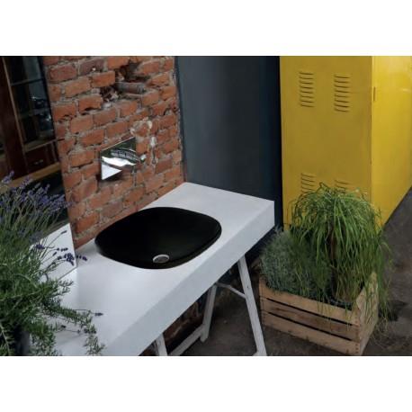 LAVABO CERAMIQUE WILD 45-45-10 CM A ENCASTRER NOIR MAT - CRISTINA ONDYNA WWL450913