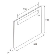 Miroir LED antibuée 600 x 700 mm ALCOR 600 - SALGAR 97309