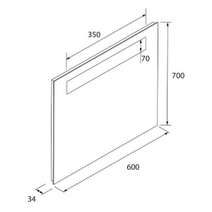 Miroir LED antibuée 600 x 700 mm ALCOR 600 - SALGAR 97309