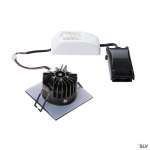 Encastrés plafond/mur LED ext. PATTA-I encastré plafond carré noir 12W 3000K 38° alim incluse - SLV 114430 