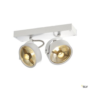 Plafonniers intérieurs KALU 2 spots QPAR111 plafonnier blanc mat. ES111 max. 2x75W - SLV 147311 