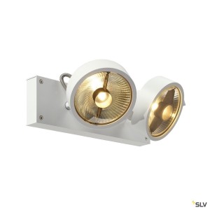 Plafonniers intérieurs KALU 2 spots QPAR111 plafonnier blanc mat. ES111 max. 2x75W - SLV 147311 