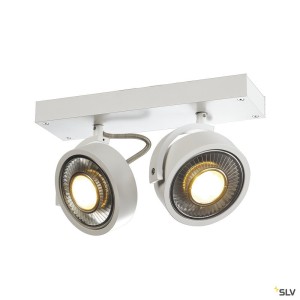 Plafonniers intérieurs KALU 2 spots QPAR111 plafonnier blanc mat. ES111 max. 2x75W - SLV 147311 