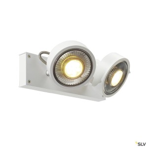 Plafonniers intérieurs KALU 2 spots QPAR111 plafonnier blanc mat. ES111 max. 2x75W - SLV 147311 
